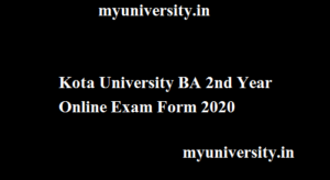 Kota University BA 2nd Year Online Exam Form 2022