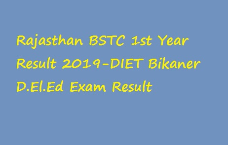 Rajasthan BSTC 1st Year Result 2019