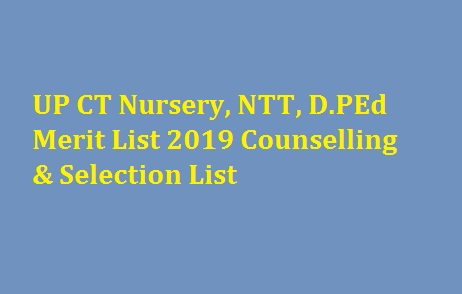 UP CT Nursery NTT Merit List 2019
