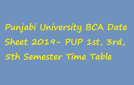 Punjabi University BCA Date Sheet 2019