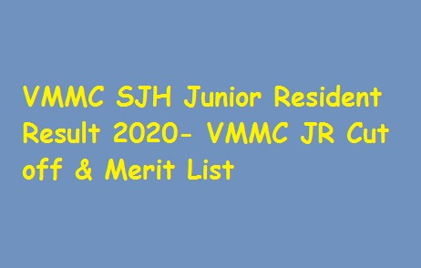 VMMC SJH Junior Resident Result 2020