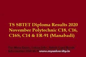 TS SBTET DiplomaC16, C16S, C14 and C09 Results 2020 