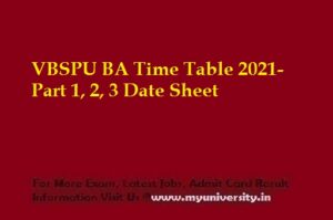 VBSPU BA Time Table 2021
