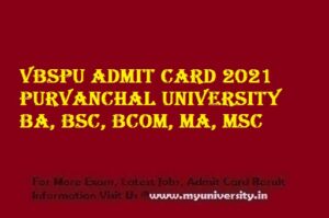 VBSPU Admit Card 2022