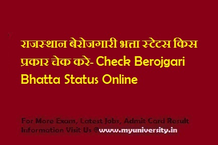 Rajasthan Berojgari Bhatta Status Check 2021