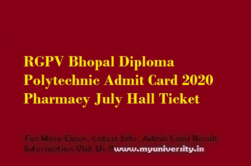 RGPV Diploma Polytechnic Admit Card 2020