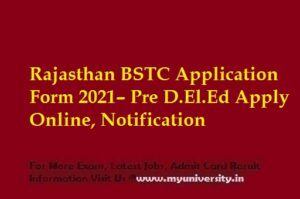 Rajasthan BSTC Application Form 2021