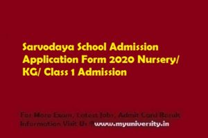 Sarvodaya School Admission Application Form 2020
