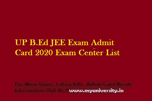 UP BEd JEE Admit Card 2020
