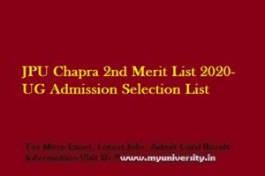 JPU Chapra 2nd Merit List 2020