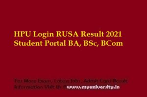 HPU Login RUSA Result 2022