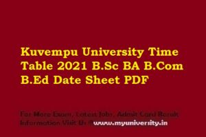 Kuvempu University Time Table 2021