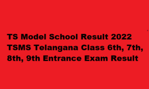 TS Model School Result 2022 TSMS Telangana Class 6th, 7th, 8th, 9th Entrance Exam Result telanganams.cgg.gov.in