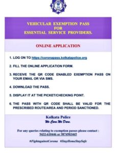 West Bengal Lockdown Entry Pass Apply Status