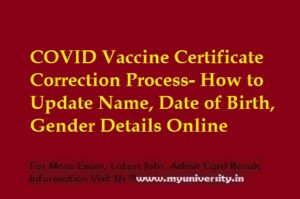 COVID Vaccine Certificate Correction dose 1 and dose 2