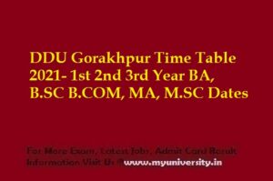DDU Gorakhpur Time Table 2021