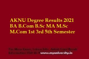 AKNU Degree Results 2021