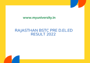 Rajasthan BSTC Pre D.El.Ed Result 2022 panjiyakpredeled.in Result, Cut off (General & Sanskrit)