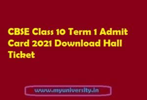 CBSE Term 1 Class 10 Admit Card 2021 