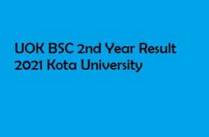 UOK BSC 2nd Year Result 2021