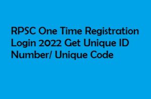 RPSC One Time Registration 2022