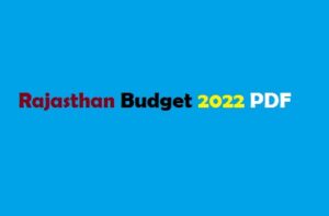 Rajasthan Budget 2022 PDF