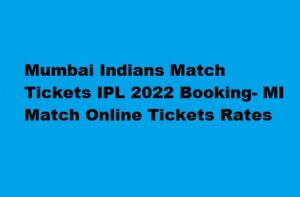 Mumbai Indians Match Ticket Booking IPL 2022