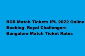 RCB match tickets Online Booking, ticket Rates 2022