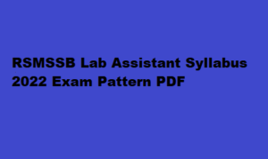RSMSSB Lab Assistant Syllabus 2022 Exam Pattern PDF
