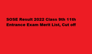 SOSE Result 2022 edudel.nic.in 9th 11th Entrance Exam Merit List 
