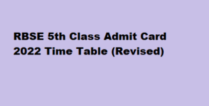 RBSE 5th Class Admit Card 2022 Download Link