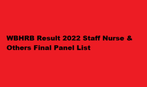 WBHRB Result 2022 Staff Nurse Final Panel List wbhrb.in Staff Nurse Result 