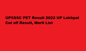 UPSSSC PET Result 2022 upsssc.gov.in Lekhpal Cut off Result 