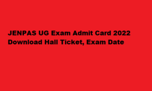 JENPAS UG Admit Card 2022 wbjeeb.nic.in Jenpauh Hall Ticket