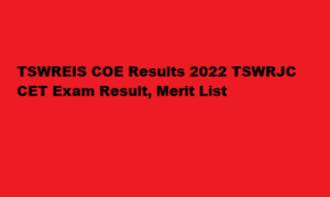 TSWREIS COE Results 2022 TSWRJC CET Result, Merit List at tsswreisjc.cgg.gov.in