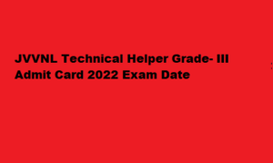 energy.rajasthan.gov.in JVVNL Technical Helper Admit Card 2022 Sarkari Result 