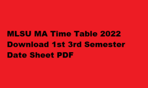 MLSU MA Time Table 2022 Download 1st 3rd Semester Date Sheet PDF 