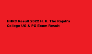 HHRC Result 2022 H. H. The Rajah's College UG & PG Exam Result at hhrc.ac.in 