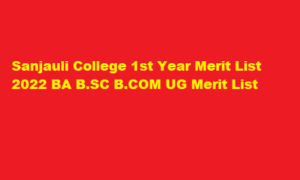 Sanjauli College 1st Year Merit List 2022 BA BSC BCOM UG Merit List at gcsanjauli.edu.in 