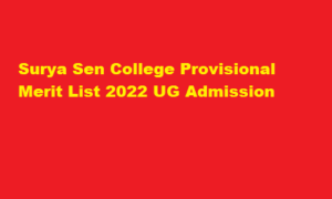 Surya Sen College Provisional Merit List 2022 suryasencollege.org.in UG Admission List 