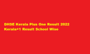 keralaresults.nic.in DHSE Plus One Result 2022 Kerala+1 Result School Wise