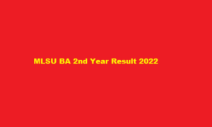 MLSU BA 2nd Year Result 2022 results.mlsuportal.in BA Second Year Result