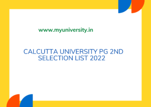 Calcutta University PG 2nd Selection List 2022 CU PG Second Selection List at caluniv-ucsta.net