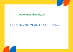 HPU BA 2nd Year Result 2022 hpuniv.ac.in Student Portal Result Link 