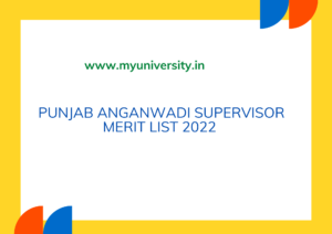 SSSB Punjab Anganwadi Supervisor Merit List 2022 