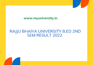 Rajju Bhaiya University BEd 2nd Sem Result 2023 prsuprayagraj.in Allahabad State University BEd Sem 2 Result