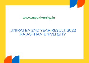 result.uniraj.ac.in BA 2nd Year result 2022