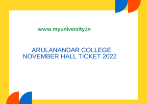 Arulanandar College November Hall Ticket 2022 aactni.edu.in Hall Ticket, Nov Exam Date