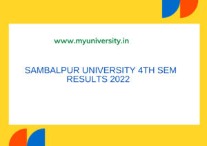 Sambalpur University 4th Sem Results 2022 suniv.ac.in UG 4th Sem Result at vidyavision