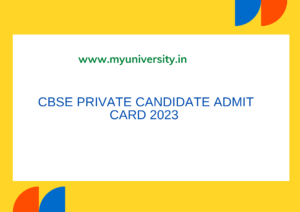 CBSE Private Candidate Admit Card 2023 cbse.gov.in Class 10th 12th Admit Card 